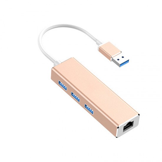 HW-1505 USB3.0 to RJ45 Gigabit Ethernet USB Hub Aluminum Alloy with 1000Mbps Network Port Extender Extension Connector