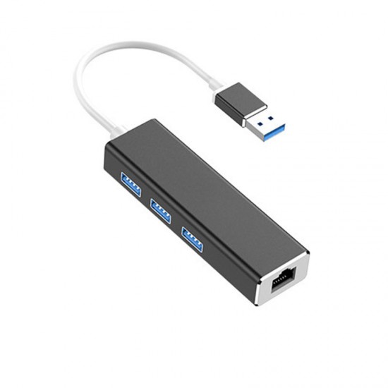 HW-1505 USB3.0 to RJ45 Gigabit Ethernet USB Hub Aluminum Alloy with 1000Mbps Network Port Extender Extension Connector