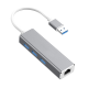 HW-1505 USB3.0 to RJ45 Gigabit Ethernet USB Hub Aluminum Alloy with 1000Mbps Network Port Extender Extension Connector