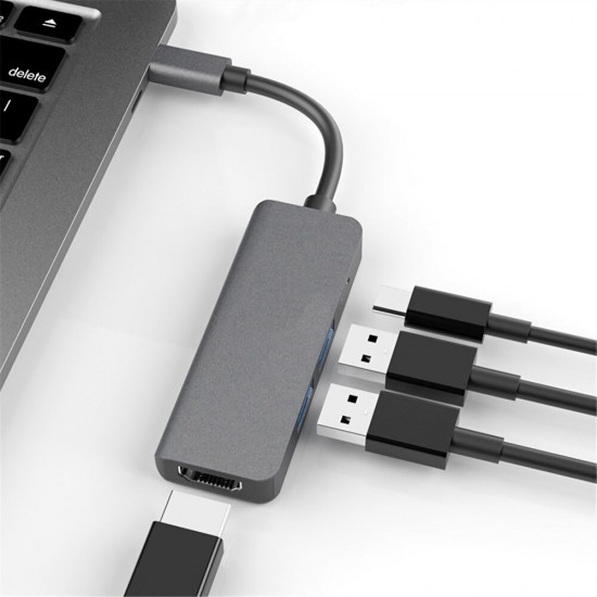 HW-TC16 4 in 1 USB Type C Data HUB Adapter with 2*USB 3.0 4K HD Typc C for Tablet Laptop