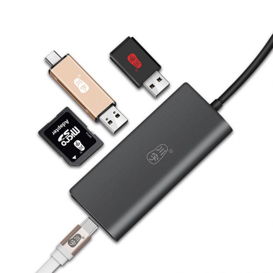 H330 5-IN-1 Type-C to 2-Port USB3.0 PD3.0 OTG Hub SD TF Card Reader H330 5-IN-1 Type-C to 2-Port USB3.0 PD3.0 OTG Hub SD TF Card Reader