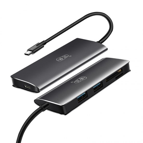 H330 5-IN-1 Type-C to 2-Port USB3.0 PD3.0 OTG Hub SD TF Card Reader H330 5-IN-1 Type-C to 2-Port USB3.0 PD3.0 OTG Hub SD TF Card Reader