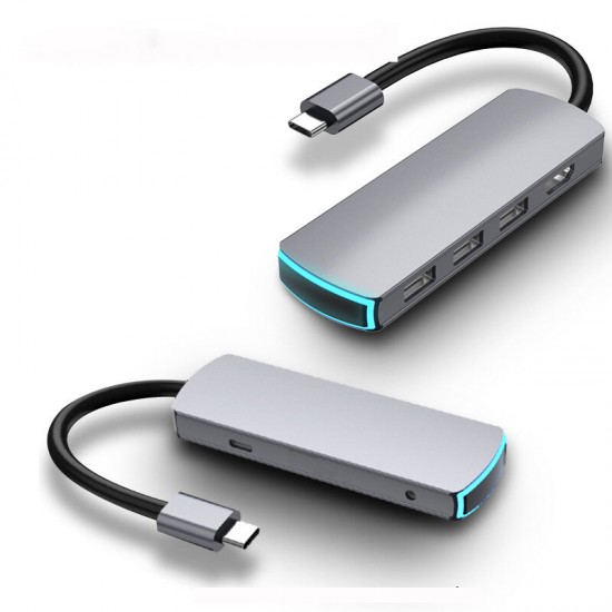 MATE 6 6 in 1 USB-C Data USB Hub with 3-Port USB 3.0 USB-C PD Charging HDMI 4K Display 3.5mm Audio Port for MacBooks Notebooks Phone