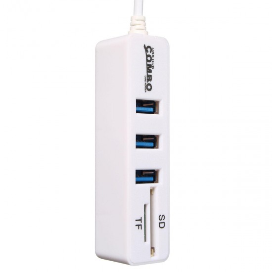 Mini 3 USB2.0 Ports Hub SD TF Card Reader Combo