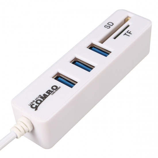 Mini 3 USB2.0 Ports Hub SD TF Card Reader Combo