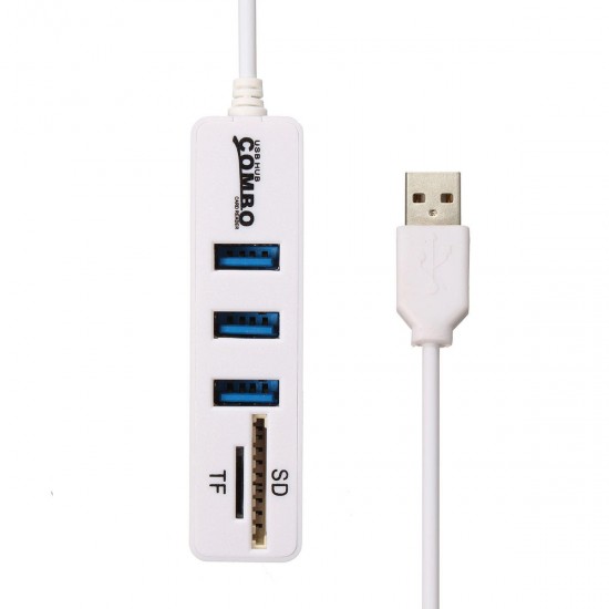Mini 3 USB2.0 Ports Hub SD TF Card Reader Combo