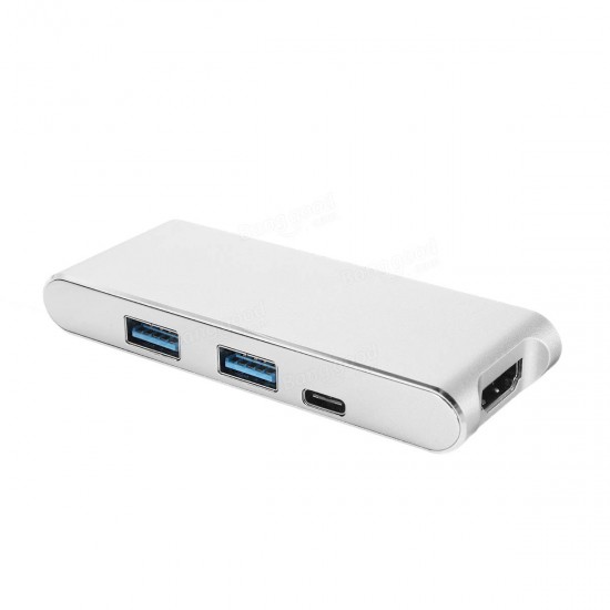 Multifunctional Type-C to 4K HD Type-C Charging Two-Port USB3.0 HUB TF SD Card Reader for Macbook