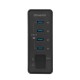 HB-8902U3 4 Ports Adapter USB3.0 5Gbps with Current and Voltage Display Connector USB Hub for PC Laptop