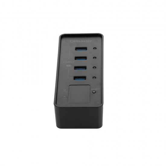 HB-8902U3 4 Ports Adapter USB3.0 5Gbps with Current and Voltage Display Connector USB Hub for PC Laptop