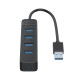 4 Port USB3.0 Hub Splitter 5Gbps High Speed Extender Converter with Type-C Port for Laptop Desktop Computer TWU3-4A