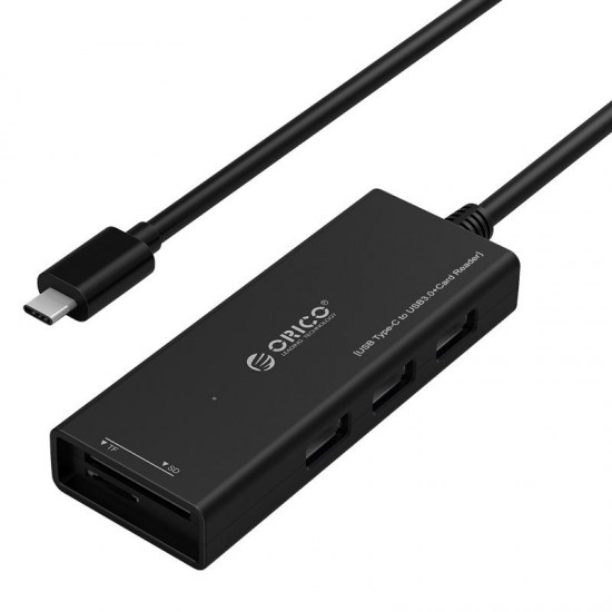 CH3SF-BK High Speed Type-C to 3 USB 3.0 Ports Hub SD TF Card Reader