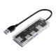 USB3.0 Hub Transparent Case USB3.0 Docking Station TF/SD Card Reader USB Data Transmission Adapter Converter TA1U3-4A / TA2U3-3ATS