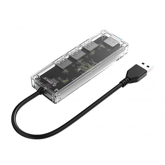USB3.0 Hub Transparent Case USB3.0 Docking Station TF/SD Card Reader USB Data Transmission Adapter Converter TA1U3-4A / TA2U3-3ATS