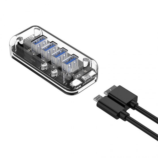 F4U-U3 Transparent 4-Port USB 3.0 Hub with Dual-port Power Supply