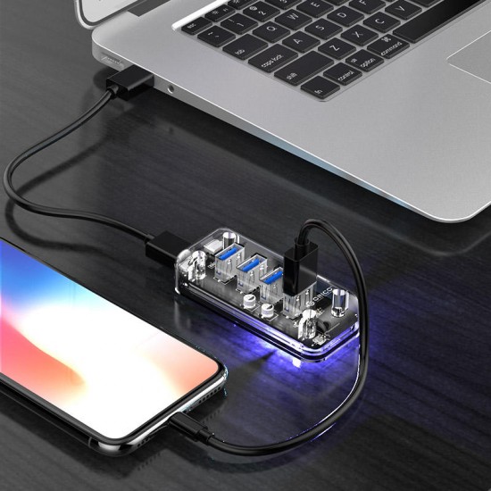 F4U-U3 Transparent 4-Port USB 3.0 Hub with Dual-port Power Supply