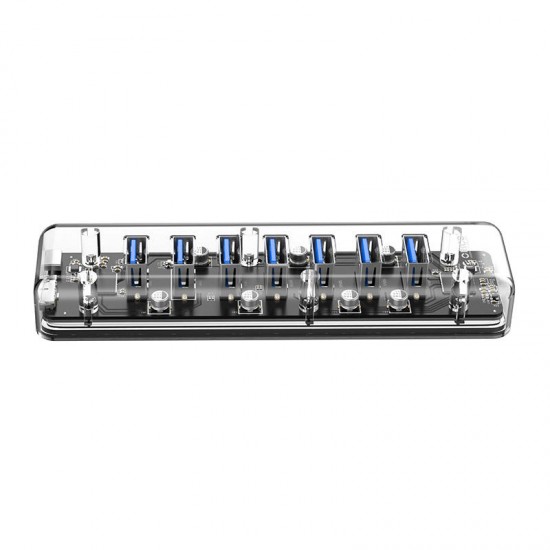 F7U Transparent 7-Port USB 3.0 Hub with Dual-port Power Supply