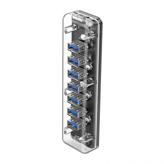 F7U Transparent 7-Port USB 3.0 Hub with Dual-port Power Supply