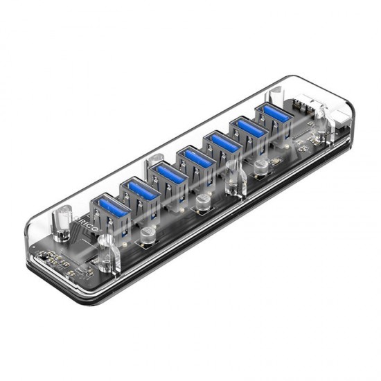 F7U Transparent 7-Port USB 3.0 Hub with Dual-port Power Supply F7U Transparent 7-Port USB 3.0 Hub with Dual-port Power Supply
