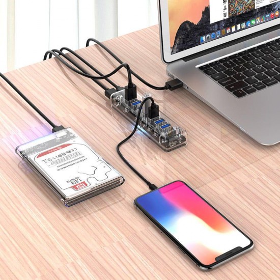 F7U Transparent 7-Port USB 3.0 Hub with Dual-port Power Supply F7U Transparent 7-Port USB 3.0 Hub with Dual-port Power Supply