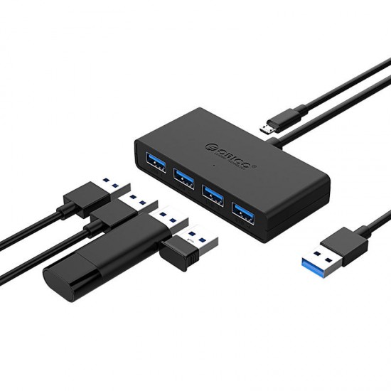 H4U3 USB 3.0 to 4-Port USB 3.0 OTG Hub with Micro USB Power Port