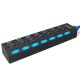 RL-U3H7-N1 USB Hub USB 3.0 Splitter Multi USB 3 2.0 Hub Multiple 7 Ports Hub with Power Adapter Computer Accessories Hub For PC