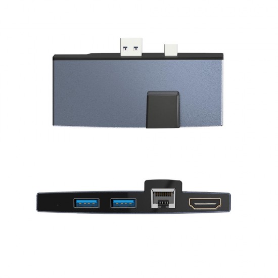 SUR758 USB 3.0 Hub Card Reader 4K HD 100Mbps Ethernet LAN Adapter for SD/TF Card Surface Pro 4/5/6
