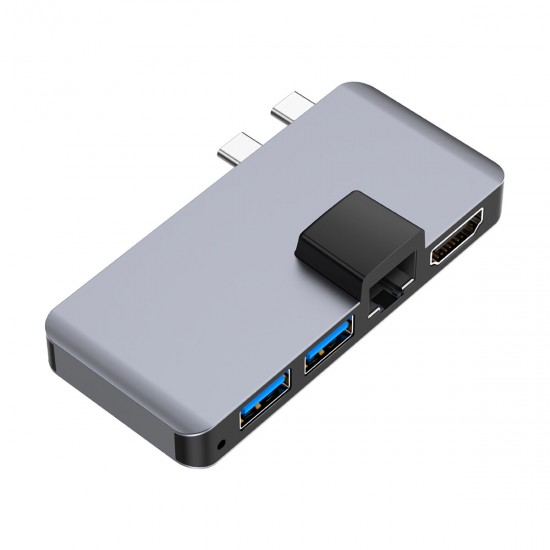 USB 3.0 Hub Type-C 4K HD Rj45 Gigabit Ethernet 1000Mbps Adapter TF/SD Card Reader PD for MacBook Pro/Air