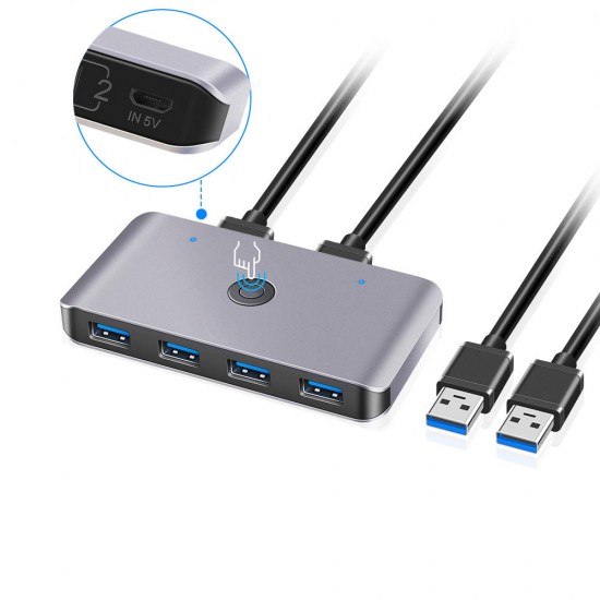 USS3 USB KVI Switcher Box 2 Computers 6 Ports USB 3.0 USB Hub Adapter Converter for Keyboard Mouse Printer Monitor USS3 USB KVI Switcher Box 2 Computers 6 Ports USB 3.0 USB Hub Adapter Converter for Keyboard Mouse Printer Monitor