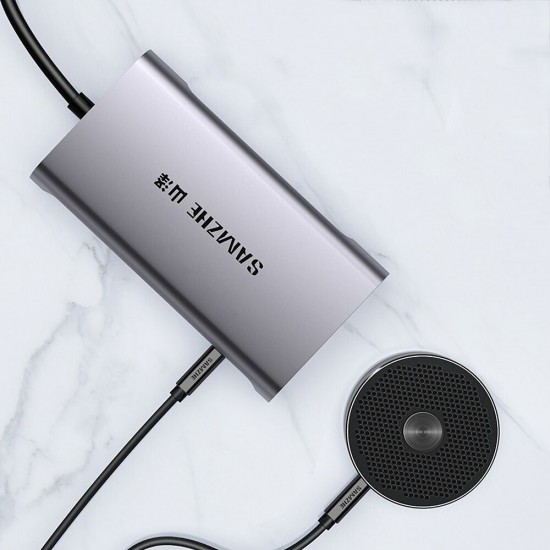 10 in 1 Type C Splitter Hub HDMI 3.5 Audio Port VGA TF SD USB3.0 Gigabit Network Port PD Adapter Converter for Huawei Air Apple Notebook 10 in 1 Type C Splitter Hub HDMI 3.5 Audio Port VGA TF SD USB3.0 Gigabit Network Port PD Adapter Converter for Huawei Air Apple Notebook