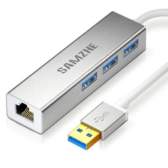 3 Port USB3.0 Hub Splitter RJ45 Gigabit Ethernet Adapter Wired Network Card Converter for Laptop Desktop PC UWH06