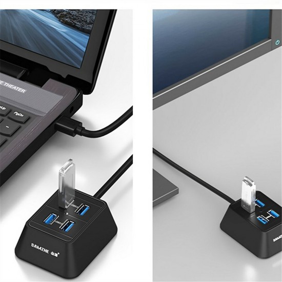 Super Speed 4-Port USB 3.0 Portable Desktop HUB Extension for PC Laptop Tablet