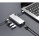 1907B 7 in 1 USB-C Data Hub with 2-Port USB 3.0 TF SD Card Reader USB-C PD Charging HDMI 4K Display VGA for MacBooks Notebooks Phone