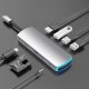 MATE 8 8 in 1 USB-C Data Hub with 8-Port USB 3.0 TF SD Card Reader USB-C PD Charging HDMI 4K Display 3.5mm Audio Port for MacBooks Notebooks Phone