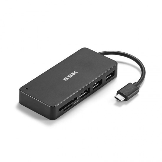 SHU-C510 Type-C to 3-Port USB 3.0 Hub SD TF Card Reader