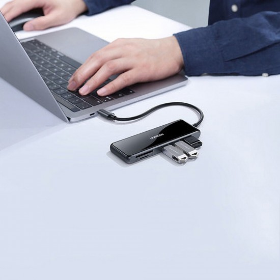 6 in1 USB C Hub Splitter Docking Station HDMI USB3.0 TF SD Card Adapter for Apple MacBook Pro Huawei Matebook CM314