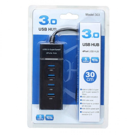 USB 3.0 High Speed 4 Ports HUB Splitter Adapter