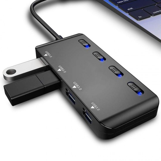 USB3.0 / Type-C 4 in 1 Multifunction USB Hub USB3.0 High Speed Transmission with Switch Adapter Extender Extension Connector for PC Laptop USB3.0 / Type-C 4 in 1 Multifunction USB Hub USB3.0 High Speed Transmission with Switch Adapter Extender Extension Connector for PC Laptop