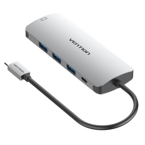 Multifunction Type-C to 3-Port USB 3.0 USB-C PD Charge 1080P VGA Hub