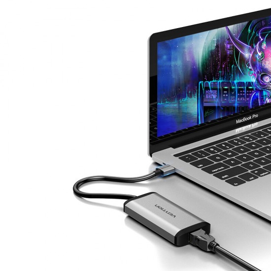 USB 3.0 Hub High Speed USB3.0 to RJ45 Ethernet Adapter USB Splitter 1000Mbps Network Card for Macbook Laptop PC Tablet
