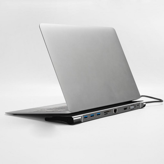 10-in-1 Type-C to USB 3.0 PD Charge HDMI VGA Gigabit RJ45 3.5mm Audio SD TF Hub 10-in-1 Type-C to USB 3.0 PD Charge HDMI VGA Gigabit RJ45 3.5mm Audio SD TF Hub