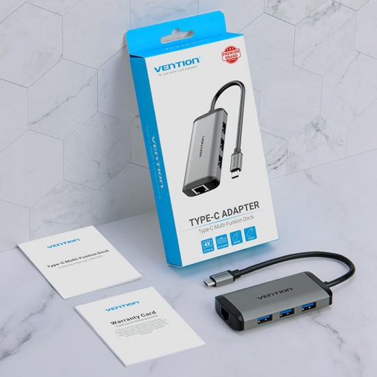 Type-C to HDMI RJ45 USB3.0 PD Converter Type-C Multifunction Adapter Hub Type-C to HDMI RJ45 USB3.0 PD Converter Type-C Multifunction Adapter Hub