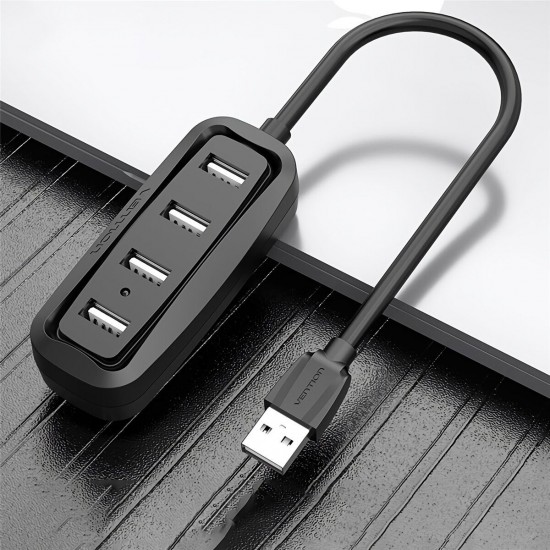 VAS-J43 USB2.0 Hub 4 Ports USB Docking Station Extender USB Data Transmission Adapter Converter for Phone MacBook Air