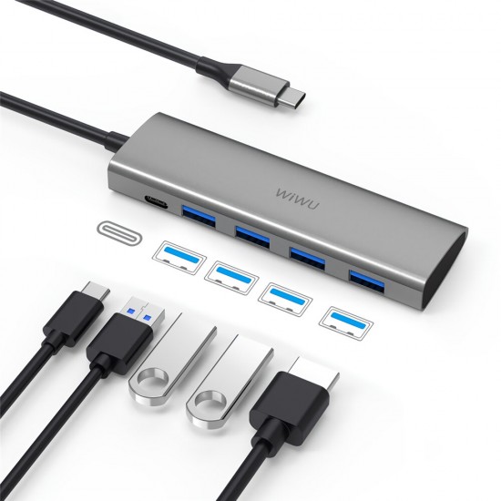 541P 5-in-1 USB-C Hub Type-C to USB3.0 Docking Station PD Fast Charging Adapter