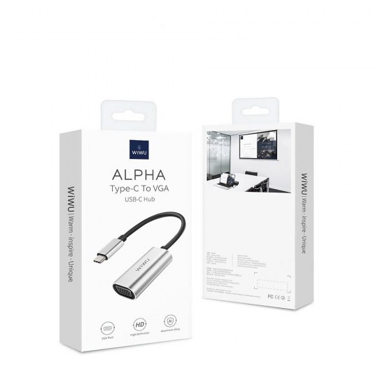 Alpha USB C to VGA HUB Adapter for Tablet Smartphone Laptop