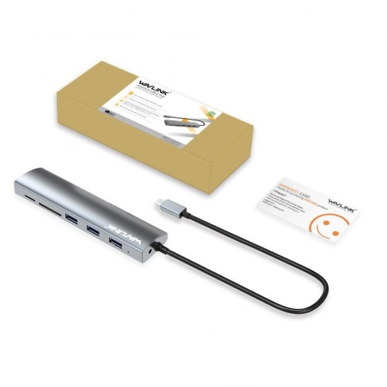3047rc Aluminum Alloy USB C Hub With 3 USB 3.0 Ports SD/TF Card Reader Type-c Hub