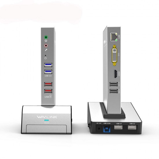USB3.0 Universal Aluminum Coupling Docking Station HDD SSD Box Base Dual Video Monitor HDMI USB3.0 Universal Aluminum Coupling Docking Station HDD SSD Box Base Dual Video Monitor HDMI