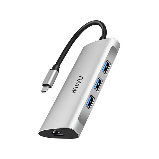 Alpha 631STR 6-in-1 USB-C Hub Type-C to USB3.0 Adapter SD/TF Card Reader Multi-functional Docking Station