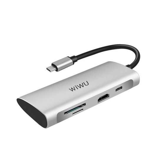Alpha 731HP 7-in-1 USB-C Hub Type-C to USB3.0 Adapter HD Converter SD/TF Card Reader PD Fast Charging Multi-functional Docking Station Alpha 731HP 7-in-1 USB-C Hub Type-C to USB3.0 Adapter HD Converter SD/TF Card Reader PD Fast Charging Multi-functional Docking Station