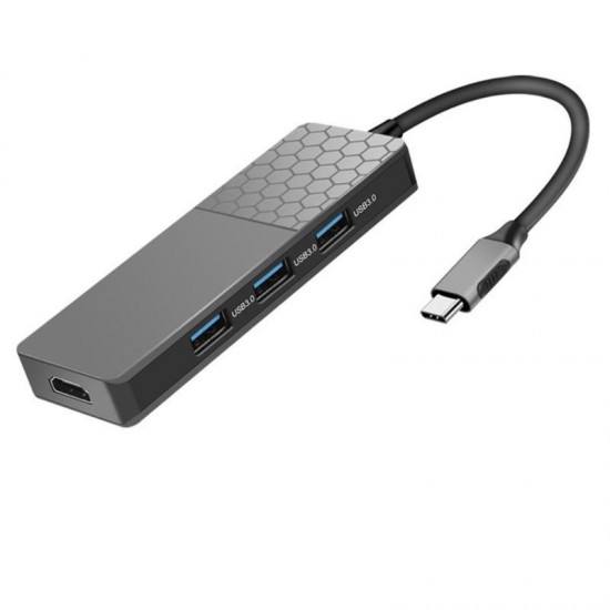 YC750 HDMI 4K USB 3.0 Type-C HUB with TF Memory Card Reader PD Slot for Laptop