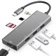 Yc740 7-In-One Type-C to HDMI USB 3.0 4K Display PD Charge Hub TF SD Card Reader for Notebook Yc740 7-In-One Type-C to HDMI USB 3.0 4K Display PD Charge Hub TF SD Card Reader for Notebook